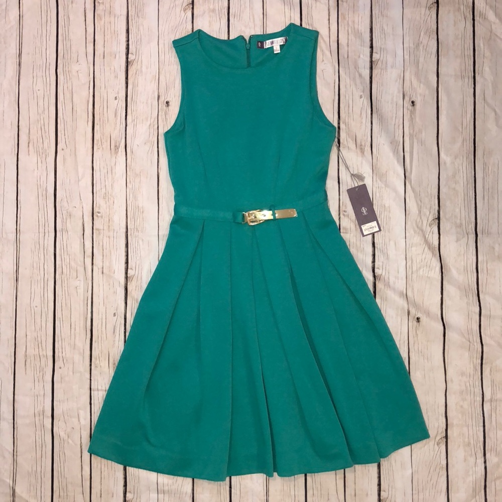 Jennifer Lopez pleated teal dress